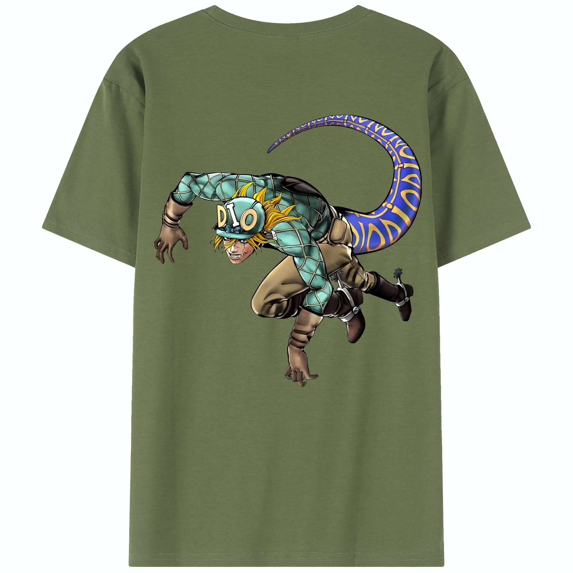 （画像用） ジョジョの奇妙な冒険 ディオ?ブランドー JoJo's Bizarre Adventure Dio Brando 綿100％半袖Tシャツ（背面プリント）